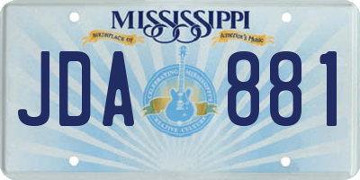 MS license plate JDA881