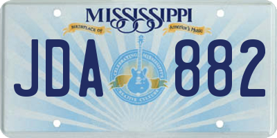 MS license plate JDA882