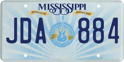 MS license plate JDA884