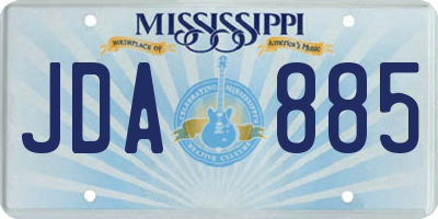 MS license plate JDA885