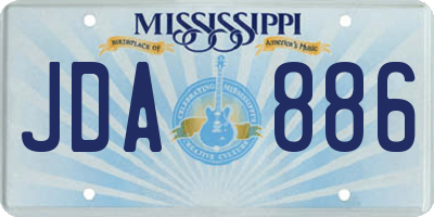 MS license plate JDA886