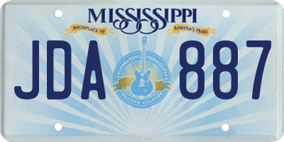 MS license plate JDA887