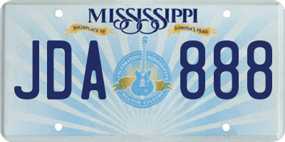 MS license plate JDA888