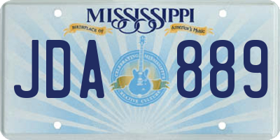 MS license plate JDA889