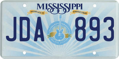 MS license plate JDA893