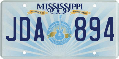 MS license plate JDA894