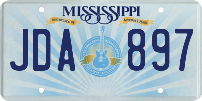 MS license plate JDA897