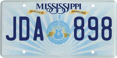 MS license plate JDA898