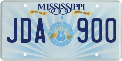 MS license plate JDA900