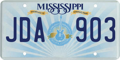 MS license plate JDA903