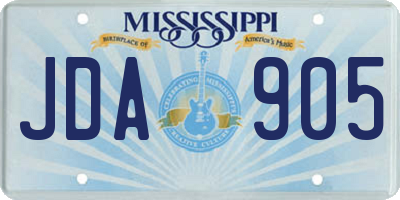 MS license plate JDA905