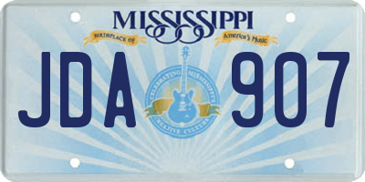 MS license plate JDA907
