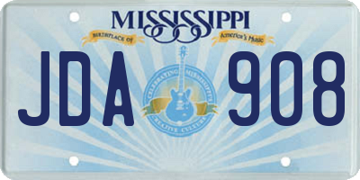 MS license plate JDA908