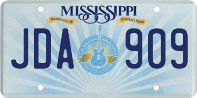 MS license plate JDA909