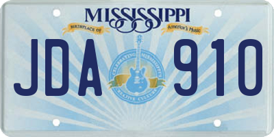 MS license plate JDA910
