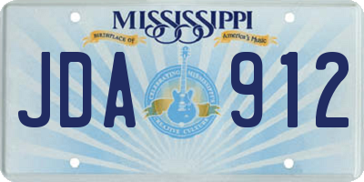 MS license plate JDA912
