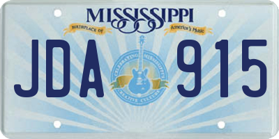 MS license plate JDA915