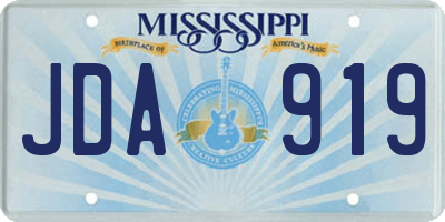 MS license plate JDA919
