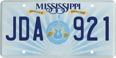 MS license plate JDA921