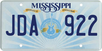 MS license plate JDA922