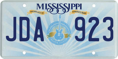 MS license plate JDA923