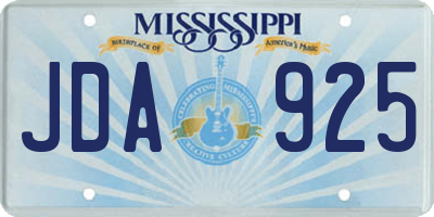MS license plate JDA925