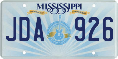 MS license plate JDA926