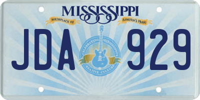 MS license plate JDA929