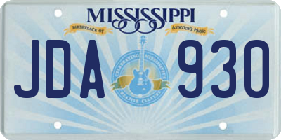MS license plate JDA930