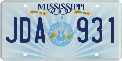 MS license plate JDA931