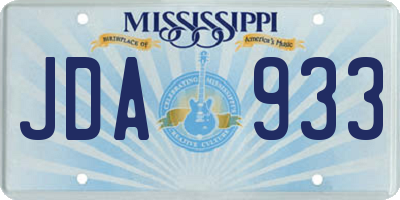 MS license plate JDA933