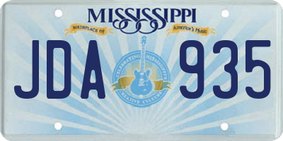 MS license plate JDA935