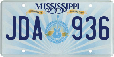 MS license plate JDA936