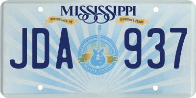 MS license plate JDA937