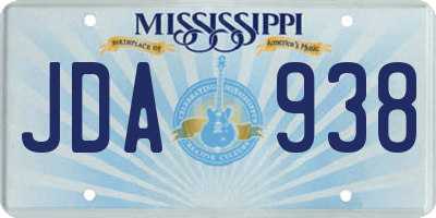 MS license plate JDA938