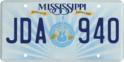 MS license plate JDA940