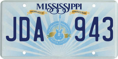 MS license plate JDA943