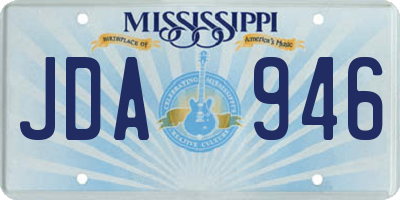MS license plate JDA946
