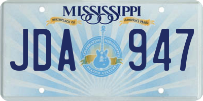 MS license plate JDA947