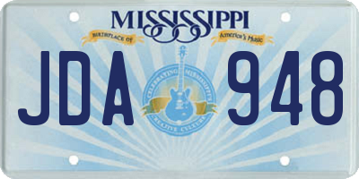 MS license plate JDA948