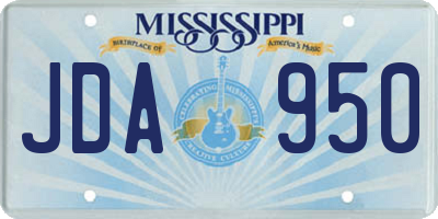 MS license plate JDA950