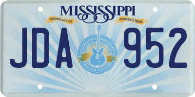 MS license plate JDA952