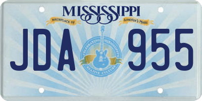 MS license plate JDA955