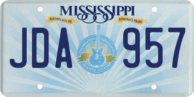 MS license plate JDA957