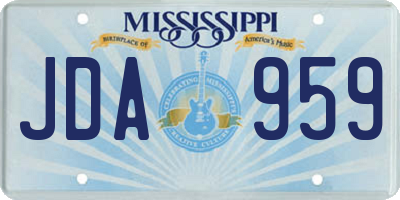 MS license plate JDA959