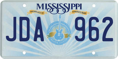 MS license plate JDA962