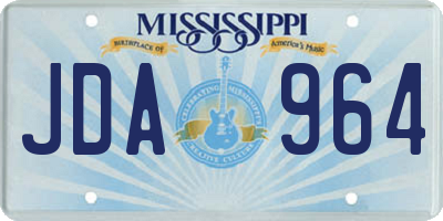 MS license plate JDA964
