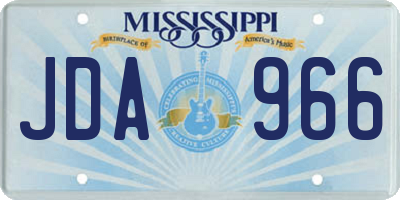 MS license plate JDA966