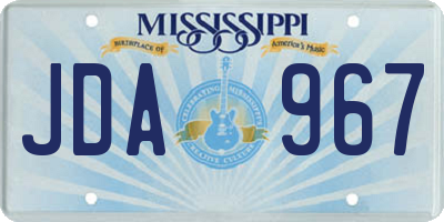 MS license plate JDA967