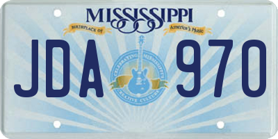 MS license plate JDA970
